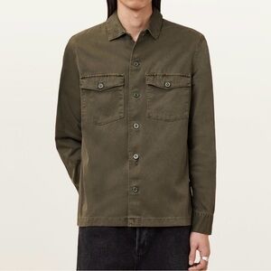 All Saints SPOTTER SLIM FIT OVERSHIRT Cargo Green Jacket Men’s Medium